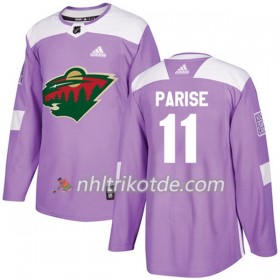 Minnesota Wild Trikot Zach Parise 11 Adidas 2017-2018 Lila Fights Cancer Practice Authentic - Herren
